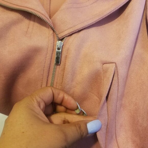 🤩Women’s Moto Jacket Top Size XS LC Lauren Conrad Dusty Pink Coral New🤩 - Picture 7 of 8